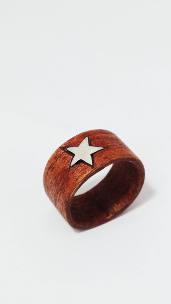 Anello wood silver star