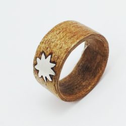 Anello wood silver sun