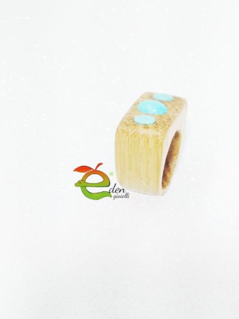 anello in legno con turchese eden gioielli