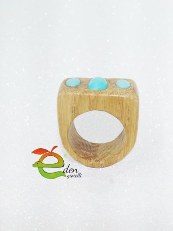 anello in legno con turchese eden gioielli