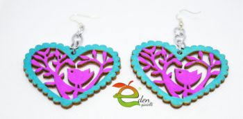 Orecchini Cuore Legno - immagine 4