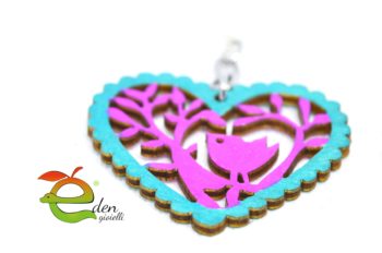Orecchini Cuore Legno - immagine 3