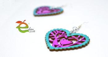 Orecchini Cuore Legno - immagine 2