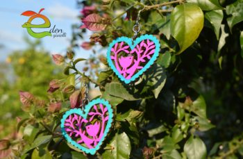 Orecchini Cuore Legno - immagine 6