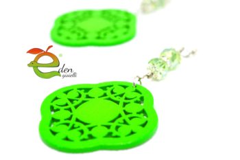 Orecchini Legno e Swarovski - immagine 5