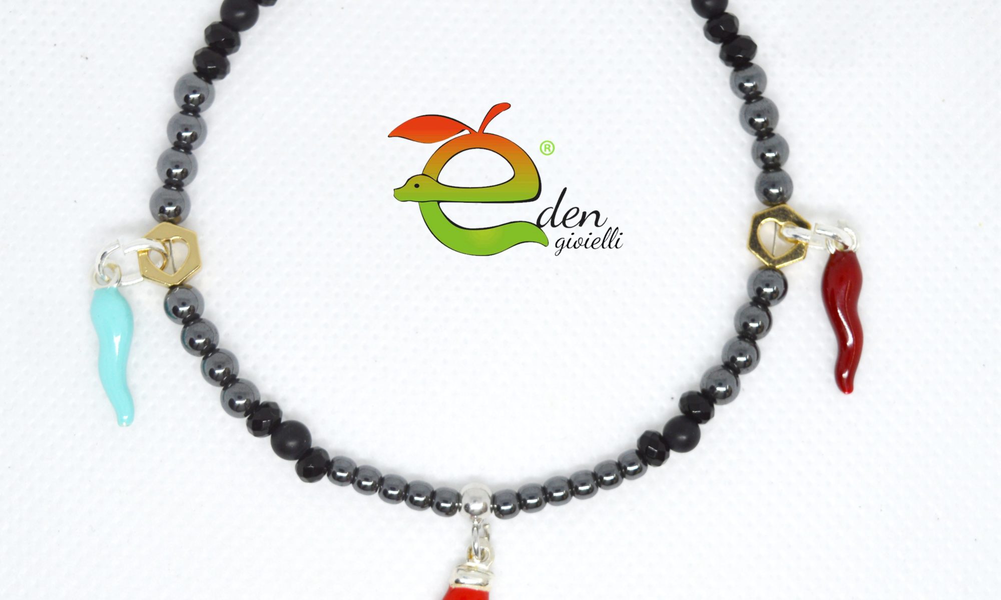 Bracciale Ematite Corne e Cornicini