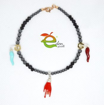 Bracciale Ematite Corne e Cornicini