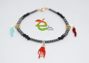 Bracciale Ematite  Corne e Cornicini - immagine 2