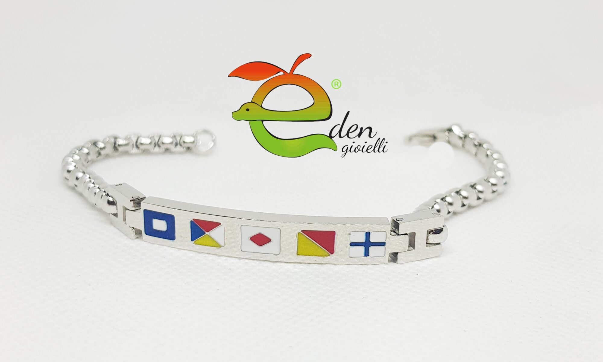Bracciale Acciaio Bandiere Eden Gioielli