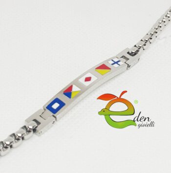Bracciale Acciaio Bandiere Eden Gioielli