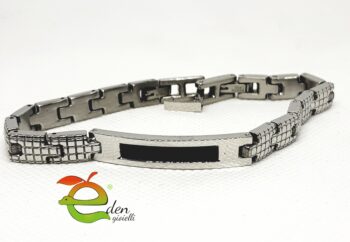 Bracciale Acciaio Piastra Nera eden gioielli