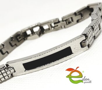 Bracciale Acciaio Piastra Nera - immagine 2