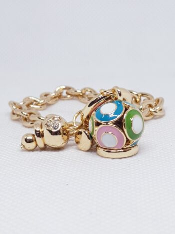 Bracciale Bronzo con Due Campanella e Pietre eden gioielli