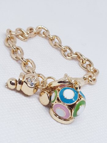 Bracciale Bronzo con Due Campanella e Pietre eden gioielli