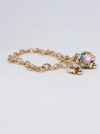 Bracciale Bronzo con Due Campanella e Pietre eden gioielli