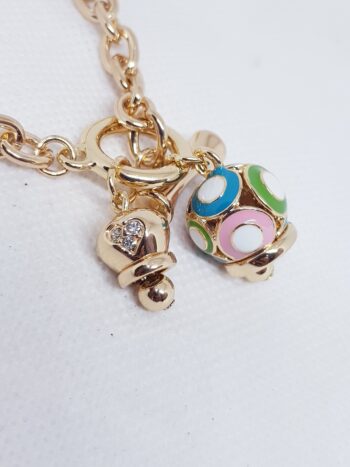 Bracciale Bronzo con Due Campanella e Pietre eden gioielli