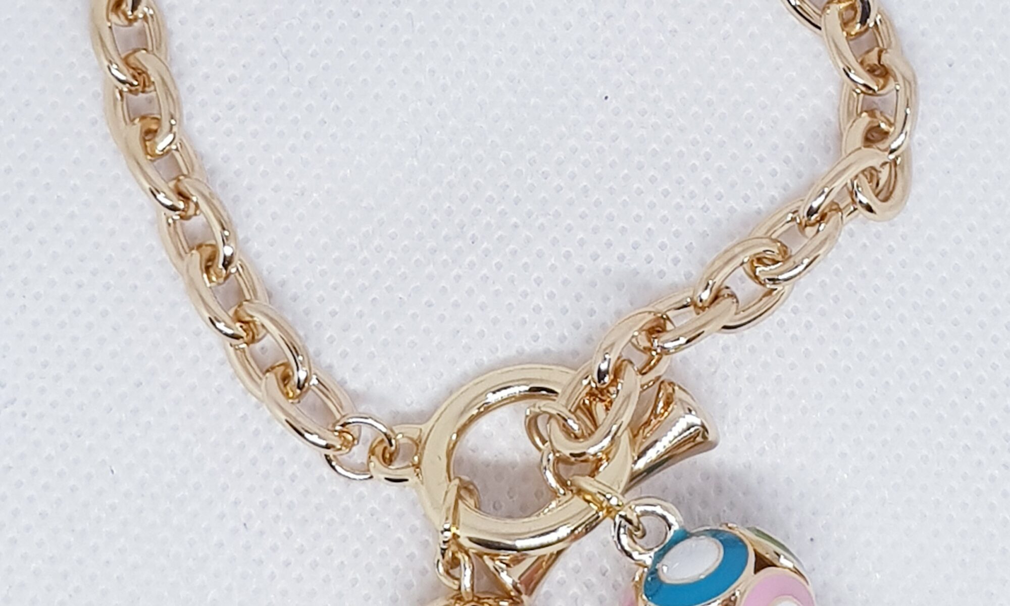 Bracciale Bronzo con Due Campanella e Pietre eden gioielli