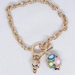 Bracciale Bronzo con Due Campanella e Pietre eden gioielli