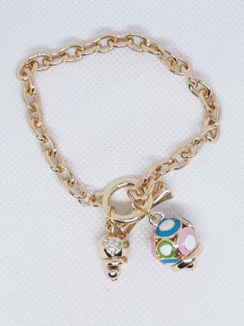 Bracciale Bronzo con Due Campanella e Pietre eden gioielli