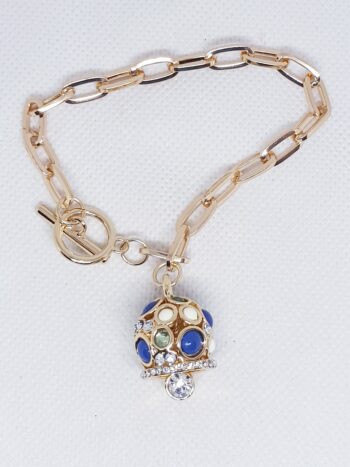 Bracciale Bronzo con Campanella e Pietre eden gioielli