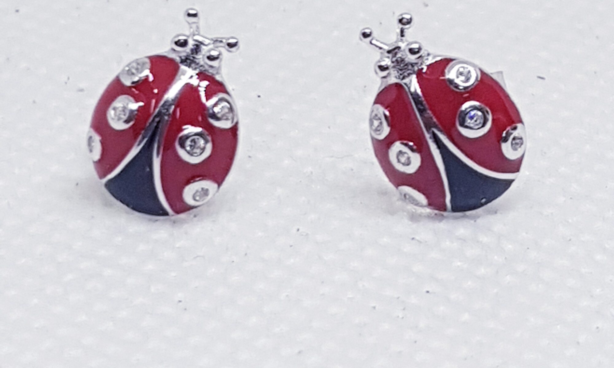 Orecchini Coccinella Argento Smaltato