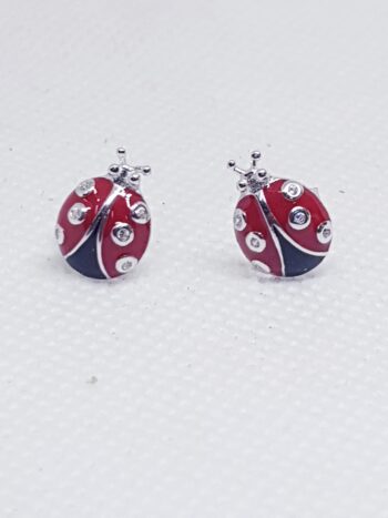 Orecchini Coccinella Argento Smaltato