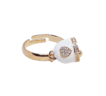 Anello Bronzo Campanella Bianco eden gioielli