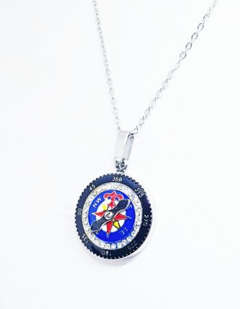 Collana Rosa dei Venti Blu Acciaio eden gioielli