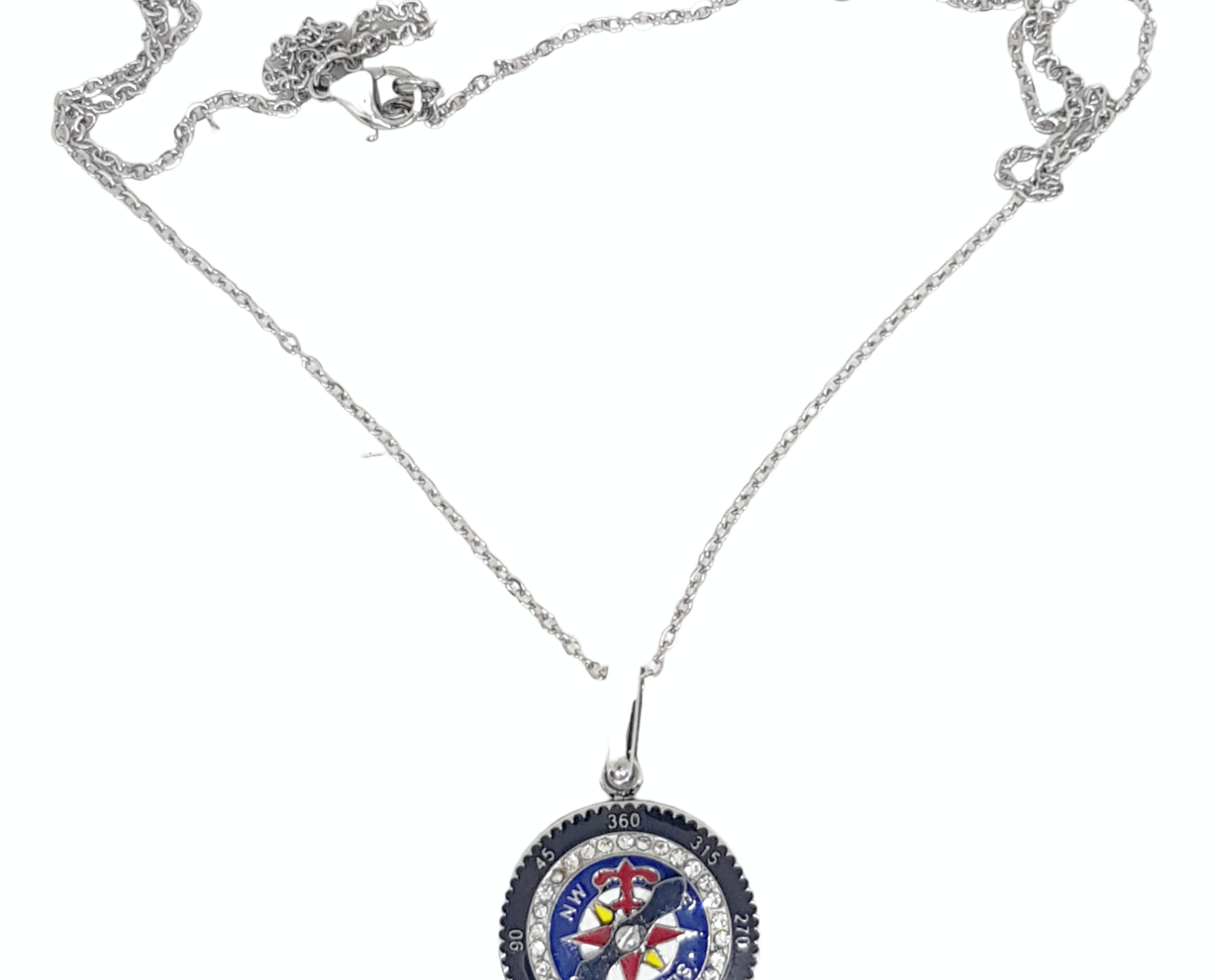 Collana Rosa dei Venti Blu Acciaio eden gioielli