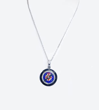 Collana Rosa dei Venti Blu Acciaio eden gioielli