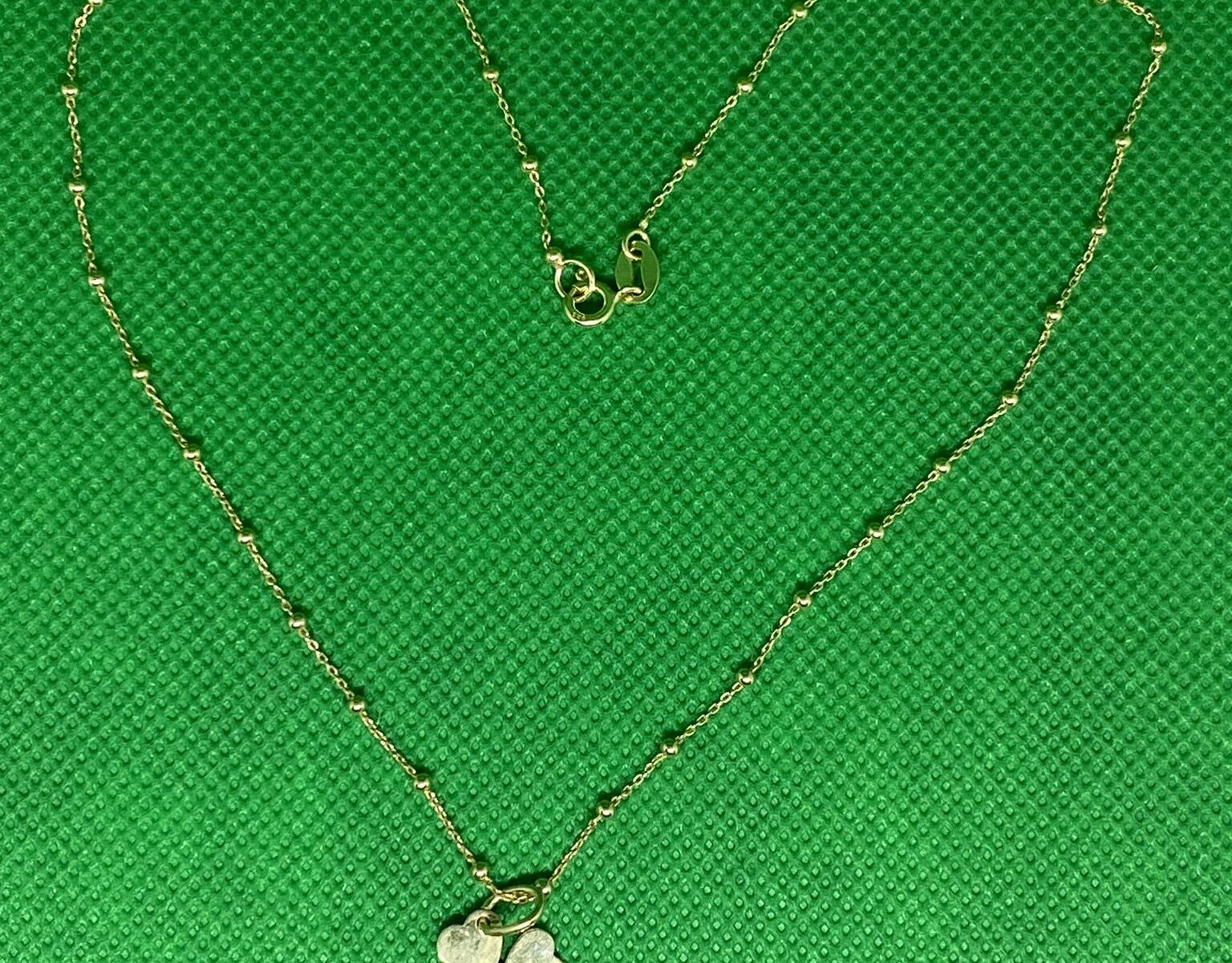 Collana   Quadrifoglio Argento Dorato eden gioielli
