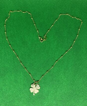 Collana   Quadrifoglio Argento Dorato eden gioielli