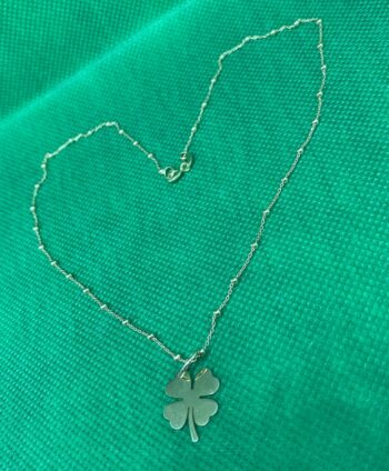 Collana   Quadrifoglio Argento Dorato eden gioielli