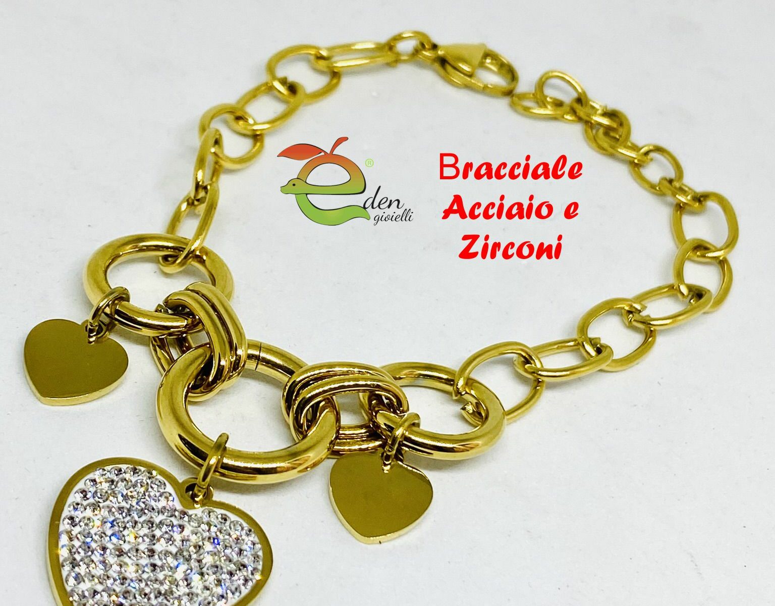 Bracciale Cuore Zirconi eden gioielli