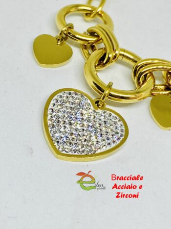 Bracciale Cuore Zirconi eden gioielli